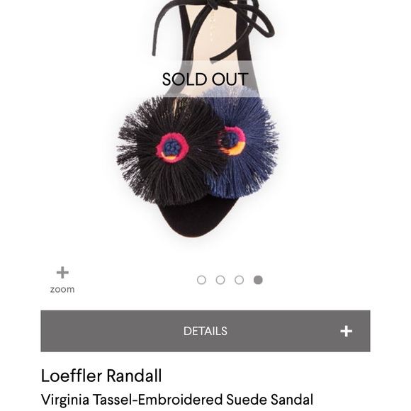 Womens Loeffler Randall size 7.5 black and blue flower Virginia sandal heel GUC - Picture 6 of 14